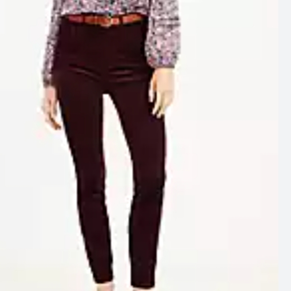 LOFT Brown Skinny Pants High-Rise Ankle-Length